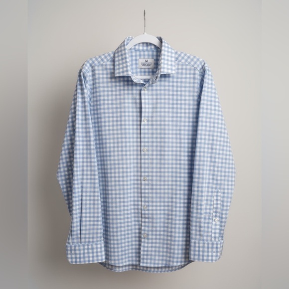 Mizzen+Main Other - Mizzen + Main Trim Fit Gingham Blue White Long Sleeve Button Down Size Large DO1